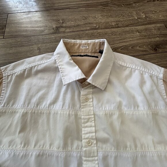 SEAN JOHN Mens Shirt Size 2XL XXL Original Fit White Tan Short Sleeve Y2K - Picture 10 of 13